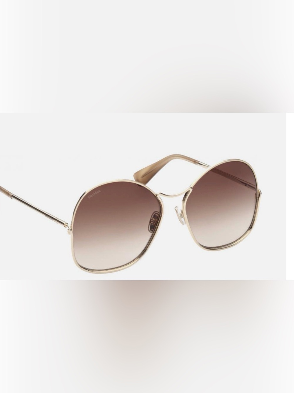 MaxMara Gold Frame Brown Gradient Women's Sunglasses